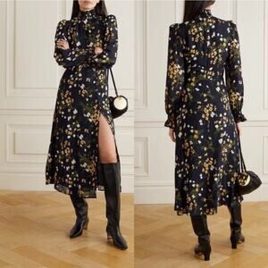 NWT Reformation Stevi Dress Gemini Navy Yellow White Floral Size 0